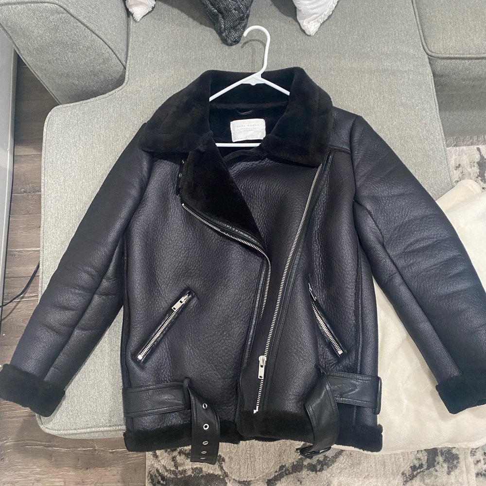 Zara Black Leather Jacket